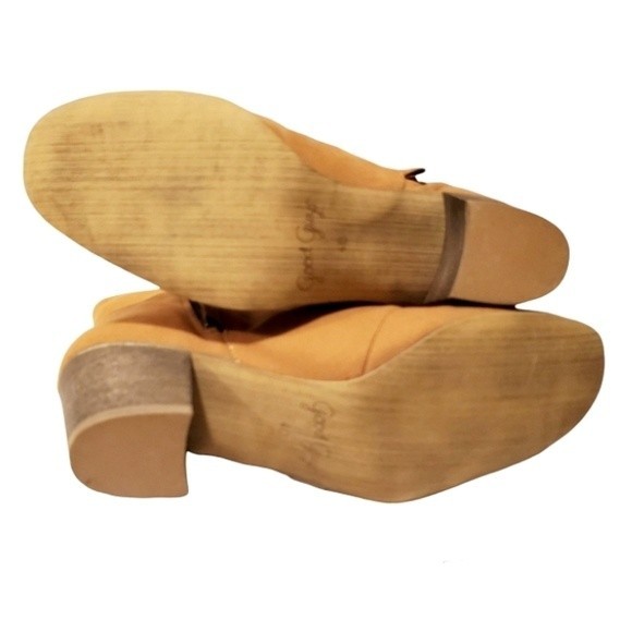 Heeled Ankle Boots zipperd Elegant Tan Suede Leather Style READ - Picture 8 of 15